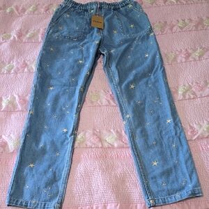 Mini Boden Blue Starry Straight Leg Jeans